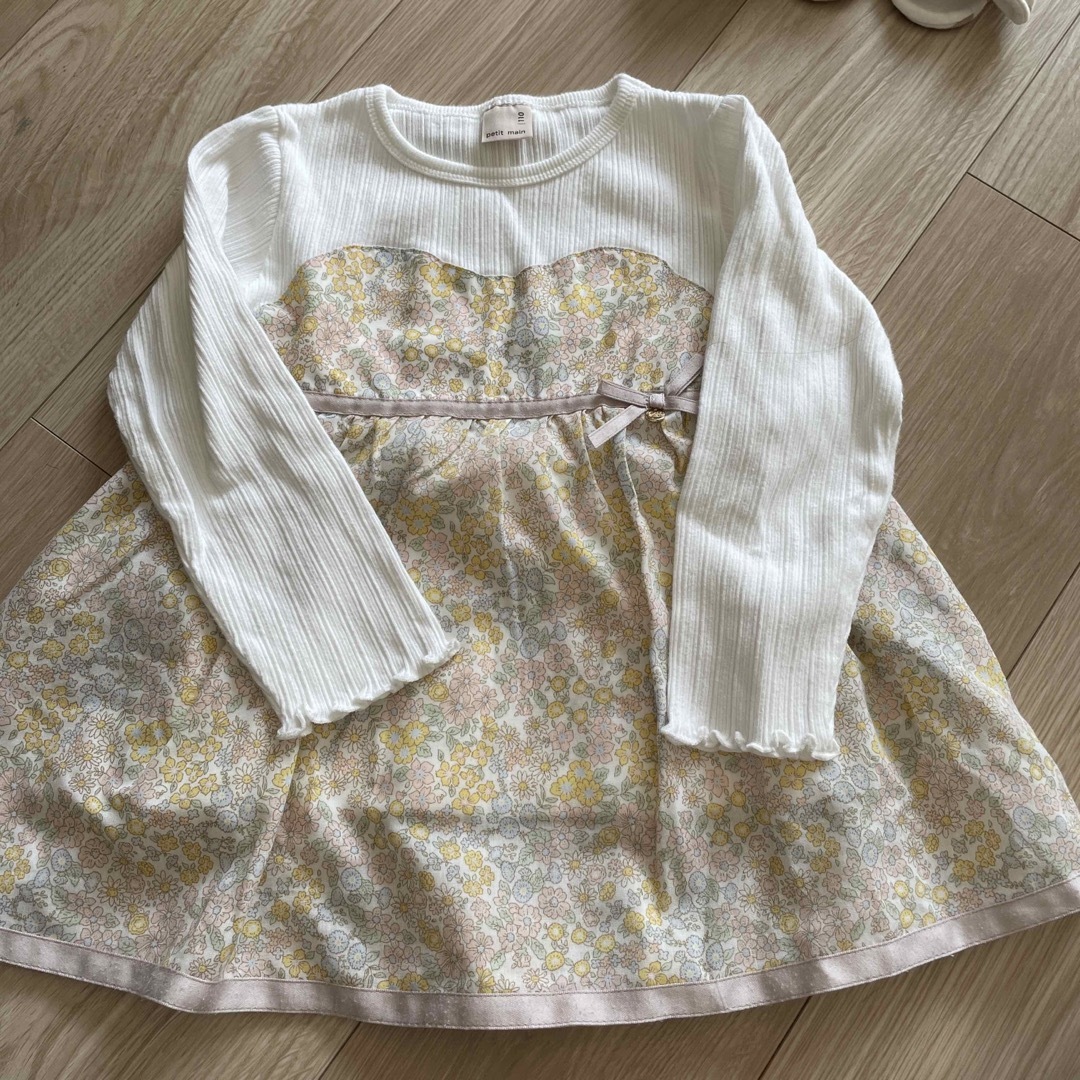 petit main(プティマイン)のプティマイン　花柄Tシャツ キッズ/ベビー/マタニティのキッズ服女の子用(90cm~)(Tシャツ/カットソー)の商品写真