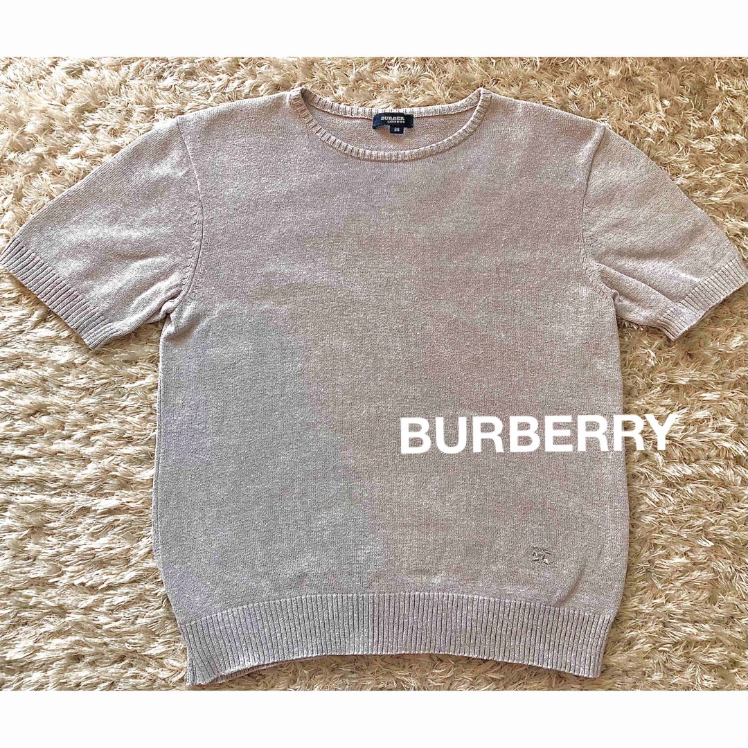 BURBERRY(バーバリー)のBURBERRY LONDON 半袖ニット　グレー レディースのトップス(ニット/セーター)の商品写真