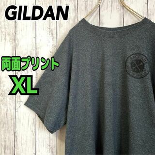 ギルタン(GILDAN)のバックプリント XL オーバーサイズ ダークグレー ユニセックス 古着 ギルダン(Tシャツ/カットソー(半袖/袖なし))