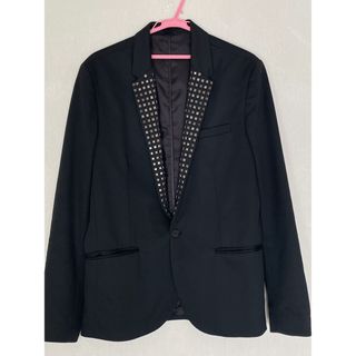 ザラ(ZARA)の美品　ZARA ザラ　スタッズ　ブラックジャケット　サイズ　XL(テーラードジャケット)