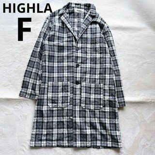 HIGHLA ロングシャツ ワンピース アウター 上着 チェック フリーサイズ(シャツ/ブラウス(長袖/七分))