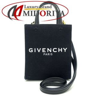 ジバンシィ(GIVENCHY)のGIVENCHY ジバンシィ Gトートバーティカルミニ BB50R9B1F1001 ショルダーバッグ キャンバスxレザー  ブラック/350688【中古】(ショルダーバッグ)