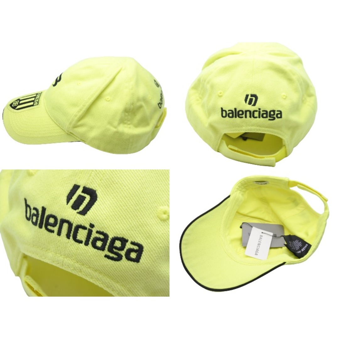 新品未使用品 BALENCIAGA バレンシアガ キャップ フットボールロゴキャップ ローキャップ イエロー 中古 55534