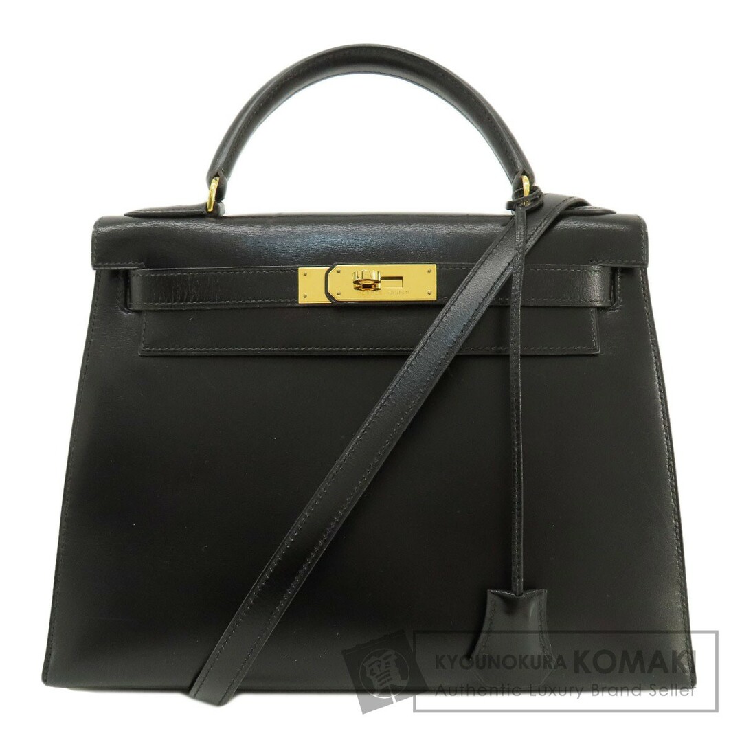 Hermes(エルメス)のHERMES ケリー28 外縫い 黒 ブラック ゴールド金具 ハンドバッグ ボックスカーフ レディース レディースのバッグ(ハンドバッグ)の商品写真