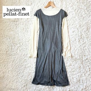 ルシアンペラフィネ(Lucien pellat-finet)の美品✨ルシアンペラフィネ✨イタリア製 バックデザイン リボンとろみワンピース(ロングワンピース/マキシワンピース)