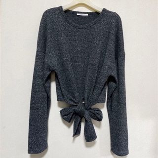 ザラ(ZARA)の新品　未使用　ZARA ラグランスリーブ　ウエストリボンニット(ニット/セーター)