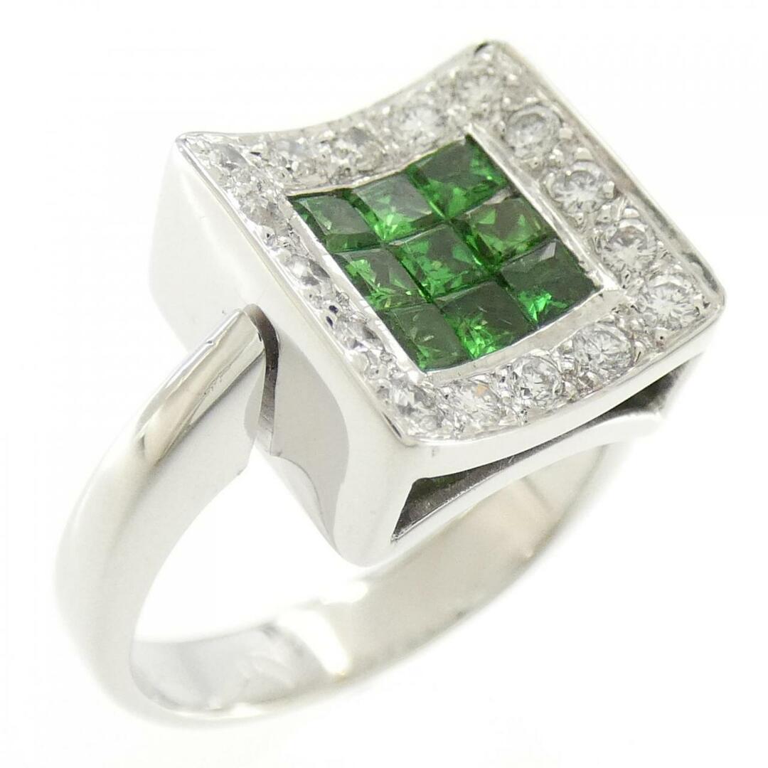 K18WG グリーンガーネット リング 0.72CT-