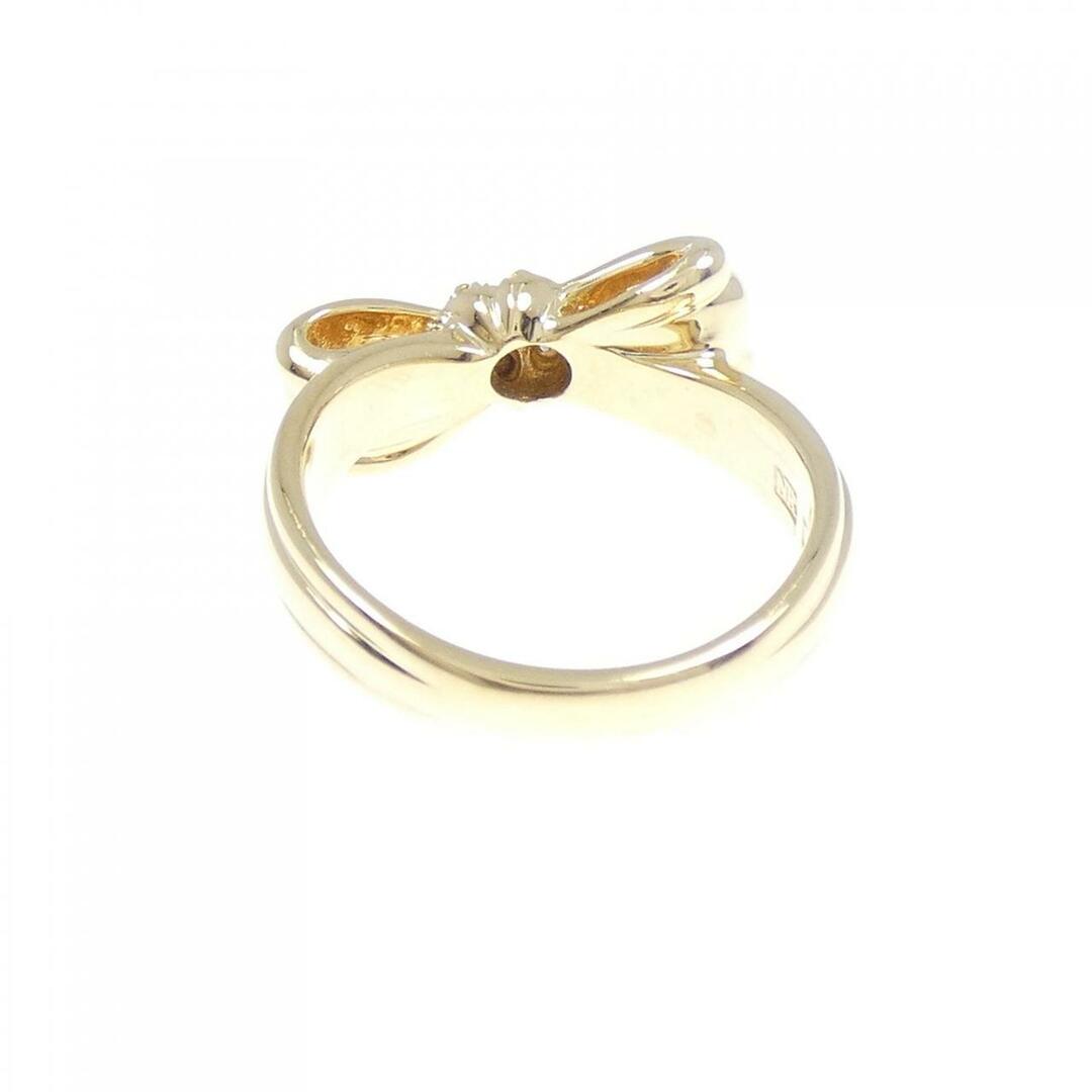 K18YG リボン ダイヤモンド リング レディースのアクセサリー(リング(指輪))の商品写真