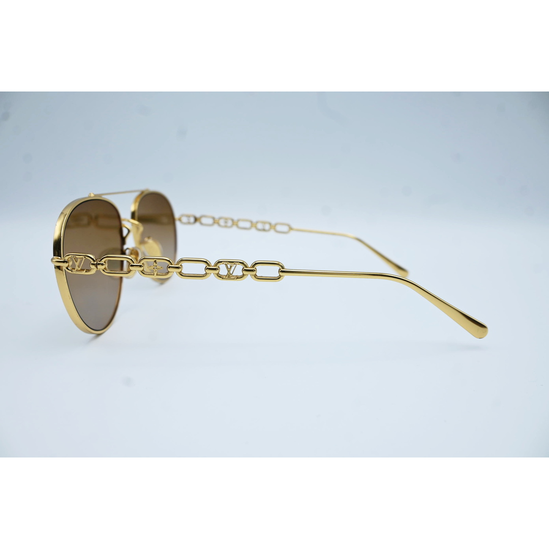 LOUIS VUITTON(ルイヴィトン)のT10 ルイヴィトン マイLV チェーン パイロット サングラス ゴールド Z1539E レディースのファッション小物(サングラス/メガネ)の商品写真