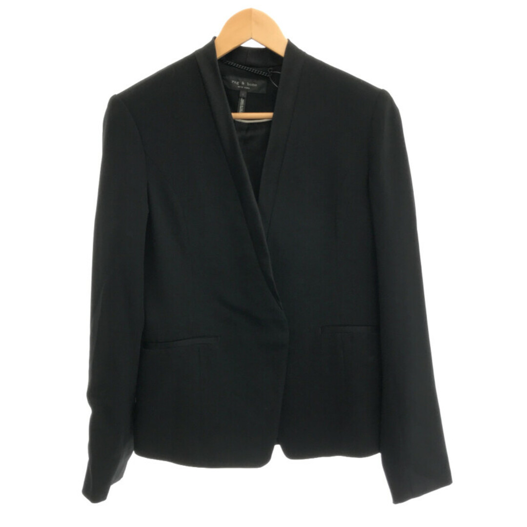 rag&bone ラグアンドボーン Collarless Crepe Blazer ノーカラージャケット ブラック 2