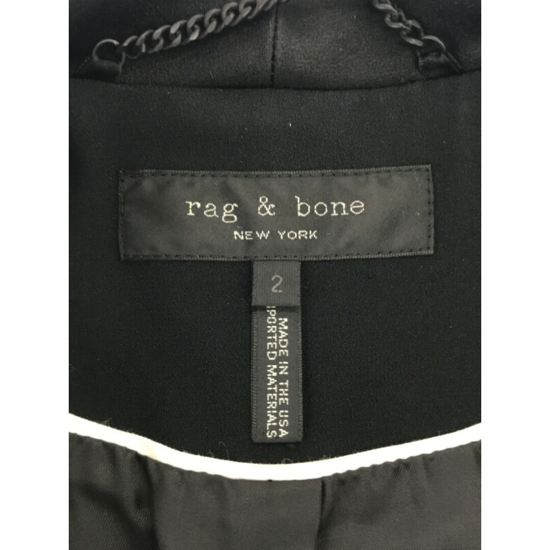 新品未使用品Ｓrag&bone ラグアンドボーン Collarless Crepe Blazer ノーカラージャケット ブラック 2