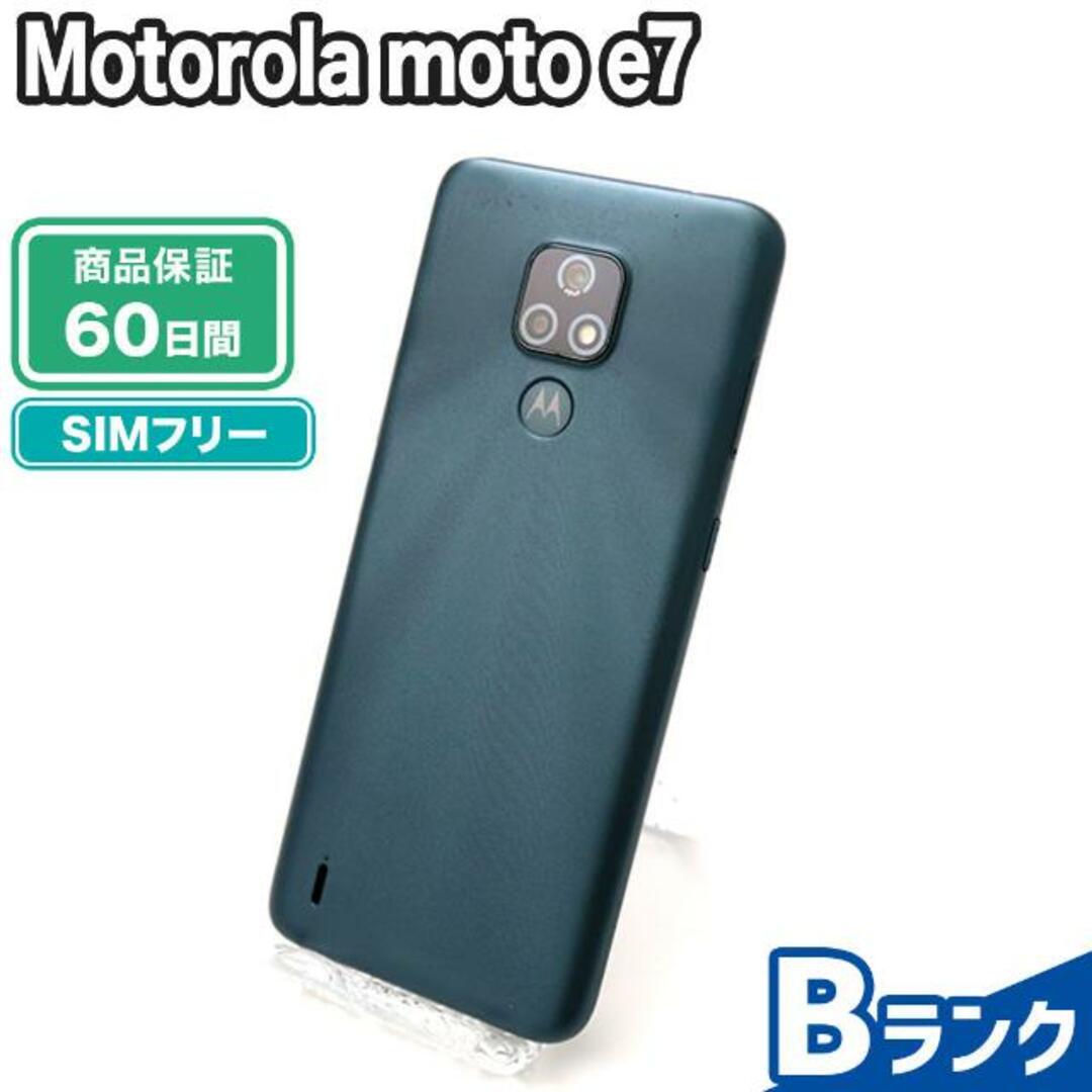 9425古物営業許可SIMロック解除済み Motorola moto e7 64GB Bランク 本体【ReYuuストア】 ミネラルグレイ