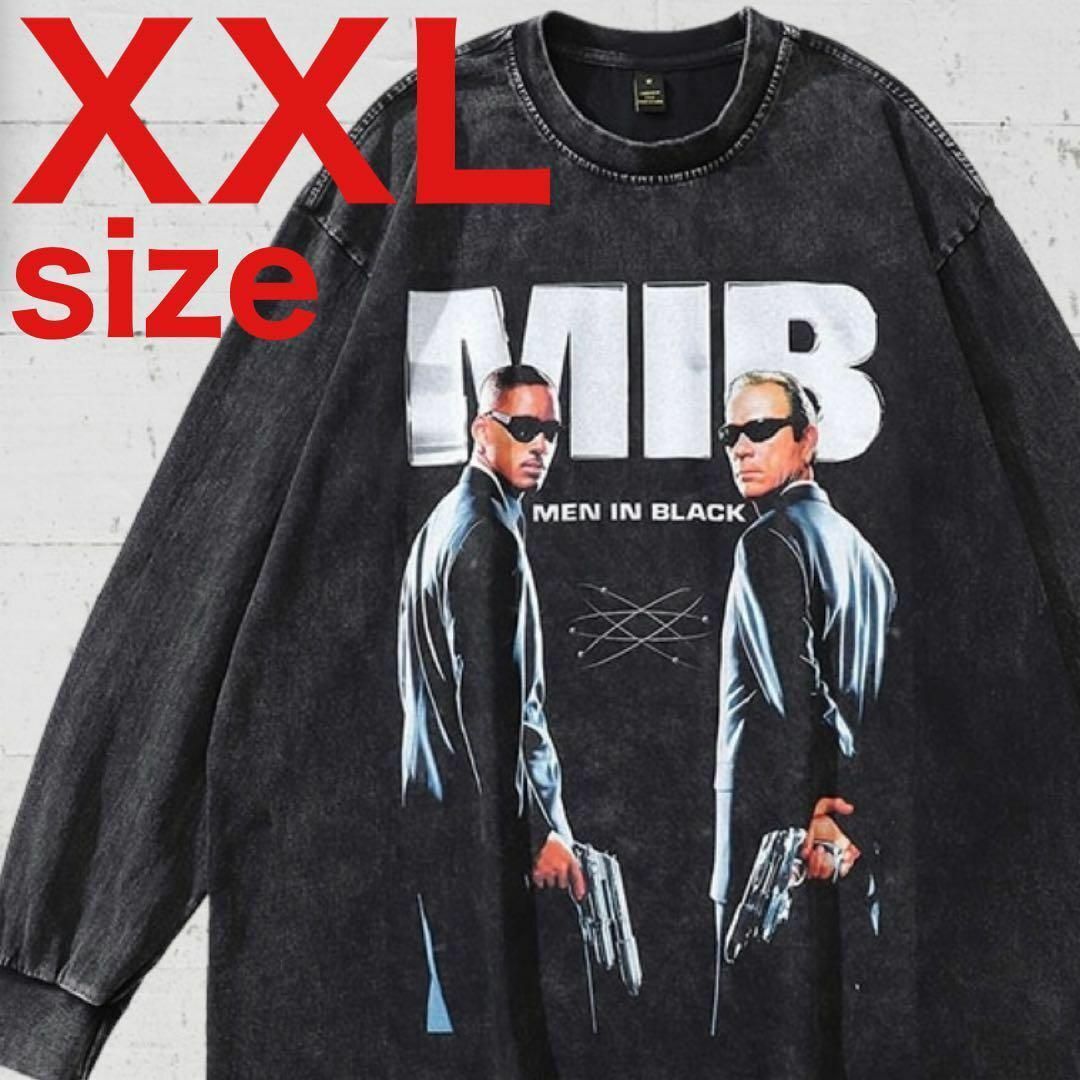 MIB　メン・イン・ブラック　ロングスリーブ　Tシャツ　ロンT　ブラック　XXL