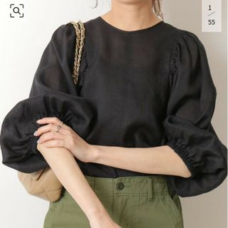 スピックアンドスパン(Spick & Span)のボリュームスリーブラミーブラウス(シャツ/ブラウス(長袖/七分))