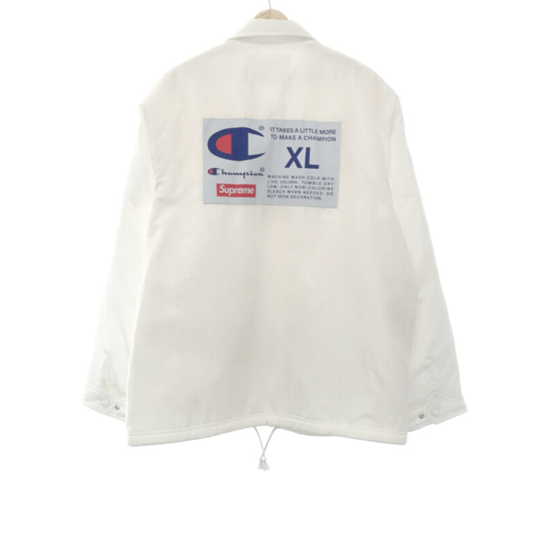 Supreme × Champion シュプリーム × チャンピオン 18AW Label Coaches Jacket ナイロンコーチジャケット ホワイト XL