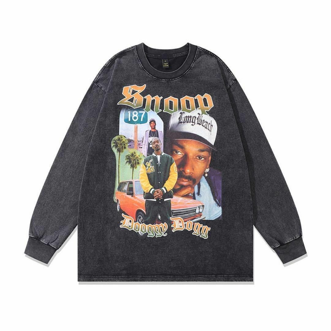 Snoop　スヌープ・ドッグ　レトロプリント　長袖　Tシャツ　ブラック　Lサイズ