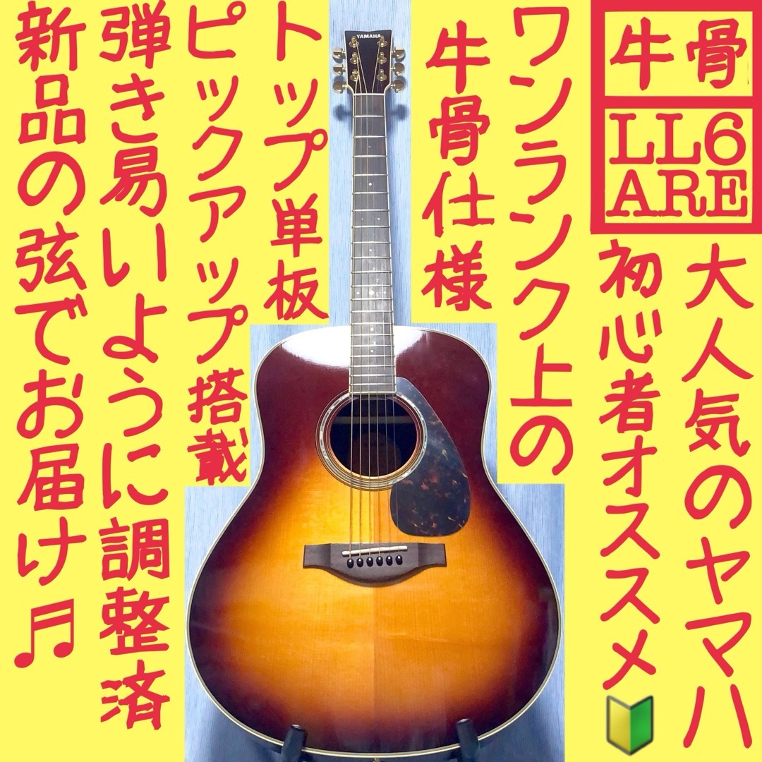 【牛骨☆エレアコ】YAMAHA☆LL6！A.R.E【弾き易く調整☆新品の弦】