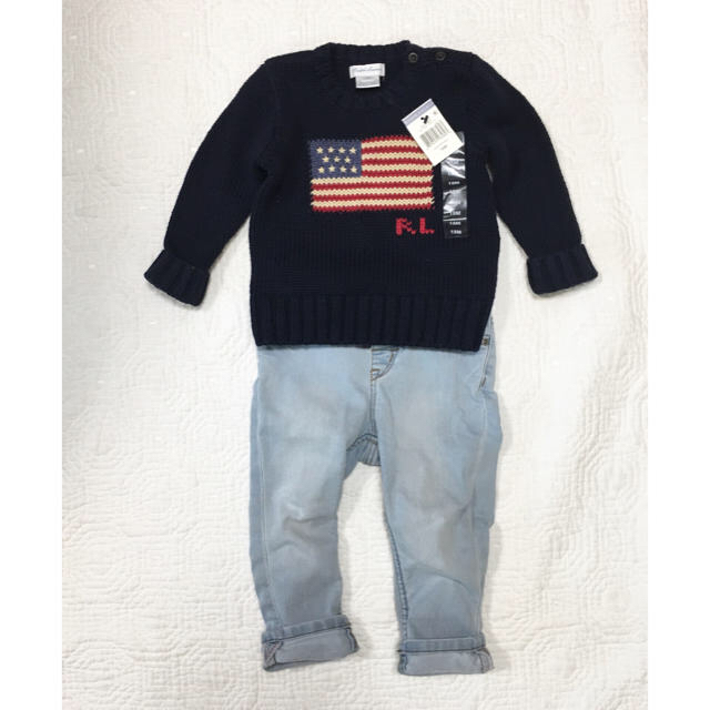 Ralph Lauren(ラルフローレン)の新品ラルフローレンアメリカ国旗コットンニット18m8085男の子12m1歳 キッズ/ベビー/マタニティのベビー服(~85cm)(ニット/セーター)の商品写真