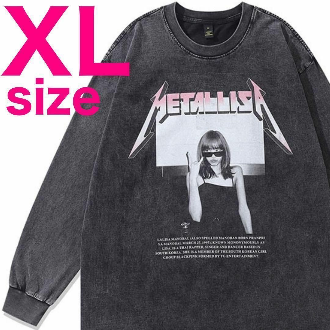 BLACKPINK ブラックピンク リサ LISA 長袖Tシャツ　ブラック　XL