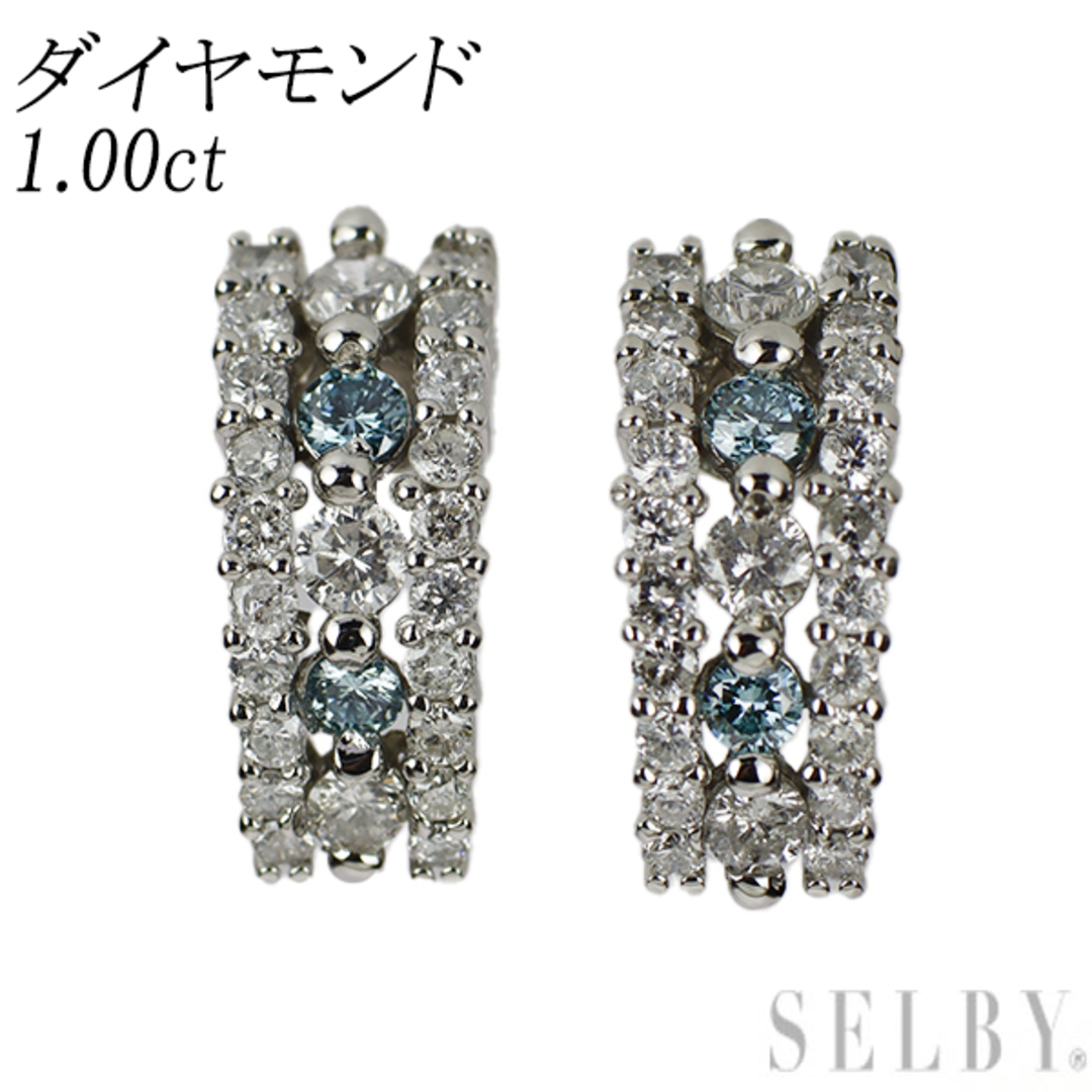 Pt900 ダイヤモンド ピアス 1.00ct-