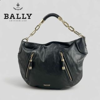 美品　BALLY バリー　ゴールドチェーン　ショルダーバッグ　ブラック黒