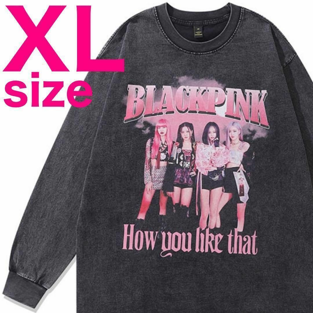 BLACKPINK ブラックピンク ロンT 長袖Tシャツ　ブラック　XL