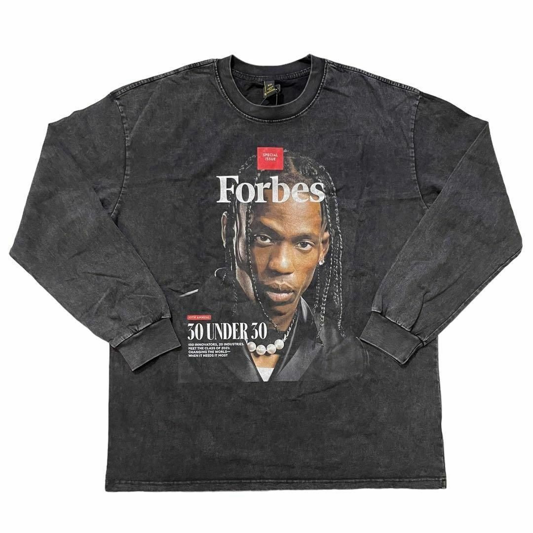 TRAVIS　トラヴィススコット　Forbes　ラップTシャツ　ブラック　XXL