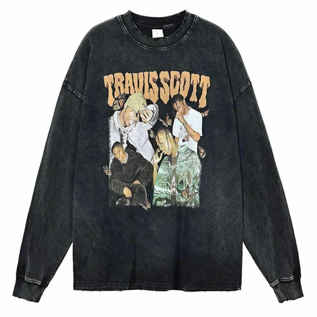 TRAVIS SCOTT　トラヴィス　WASH　Tシャツ　ロンT　ブラック　XL