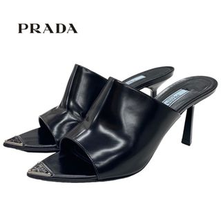 PRADA - プラダ PRADA サンダル ミュール スウェード ヒール オープン