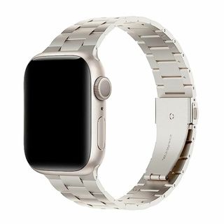 Apple watch  三連メタルベルト 22×18㎜ホワイトシルバー3511(金属ベルト)