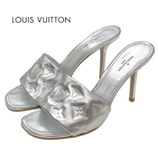 ルイヴィトン(LOUIS VUITTON)のルイヴィトン LOUIS VUITTON リバイバルライン モノグラム サンダル ミュール 靴 シューズ レザー シルバー(サンダル)