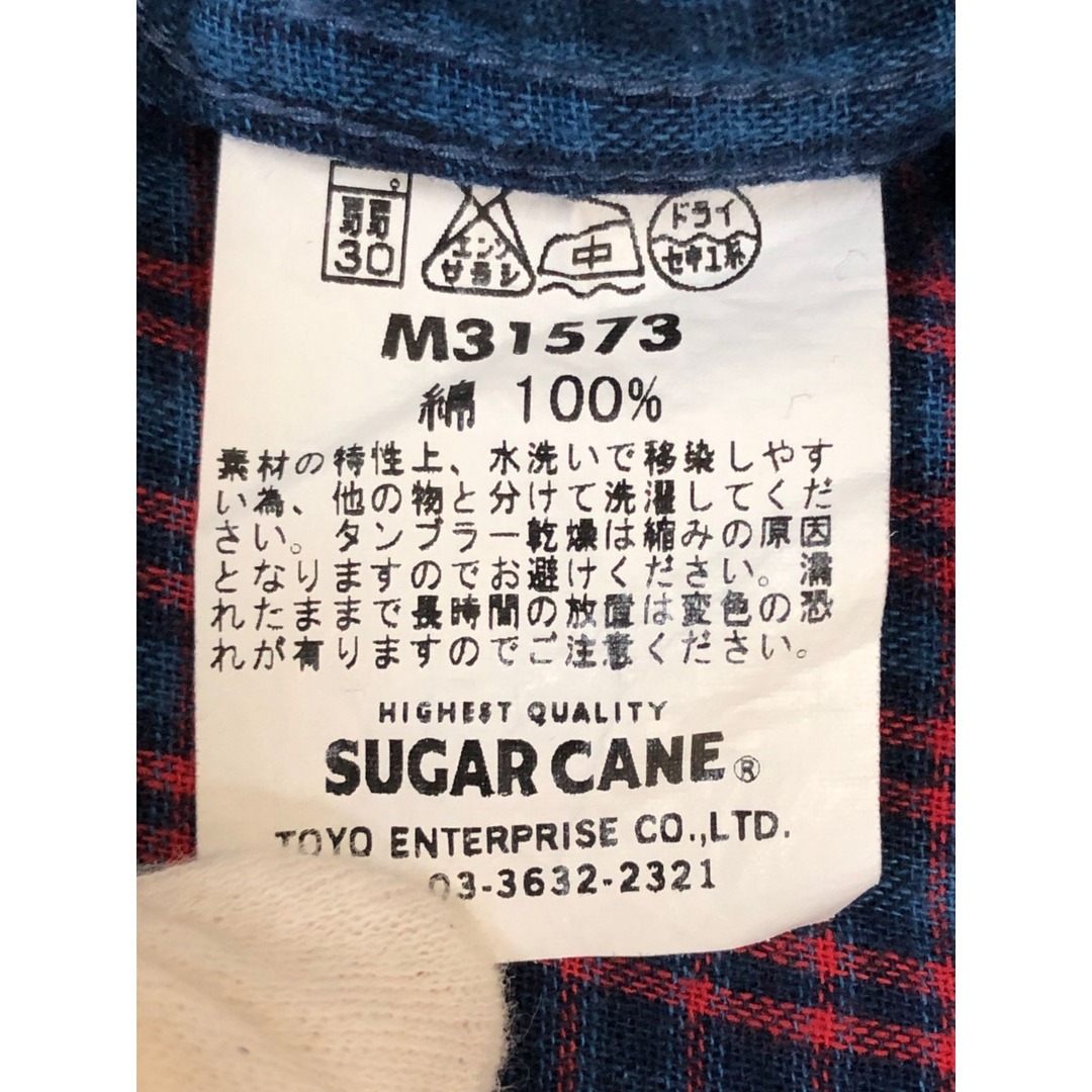 Sugar Cane(シュガーケーン)の〇〇SUGAR CANE シュガーケーン メンズ シャツ 半袖シャツ コットン チェック サイズS M31573 ブルー メンズのトップス(シャツ)の商品写真