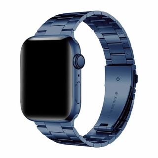 Apple watch  三連メタルベルト 22×18㎜ ダークブルー※3514(金属ベルト)