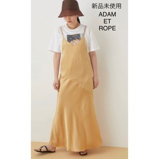 アダムエロぺ(Adam et Rope')の未使用♦ADAM ET ROPE トリアセサテンキャミワンピース(ロングワンピース/マキシワンピース)