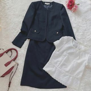 極美品☆COCCOLUSSI スカート ジャケットスーツ 3点セット サイズ7-