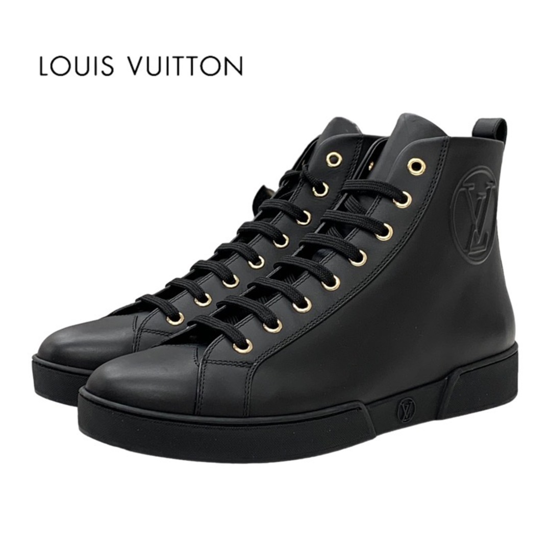 ルイヴィトン LOUIS VUITTON スニーカー ハイカットスニーカー 靴 シューズ LVロゴ レザー ブラック 黒 | フリマアプリ ラクマ