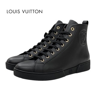 ルイヴィトン(LOUIS VUITTON)のルイヴィトン LOUIS VUITTON スニーカー ハイカットスニーカー 靴 シューズ LVロゴ レザー ブラック 黒(スニーカー)