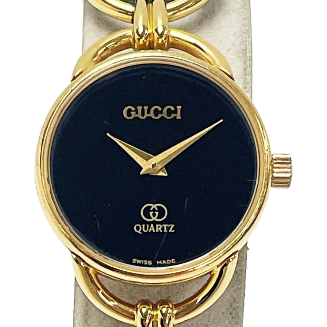 Gucci - GUCCI グッチ クォーツ 6000L ゴールド×ブラック 腕時計