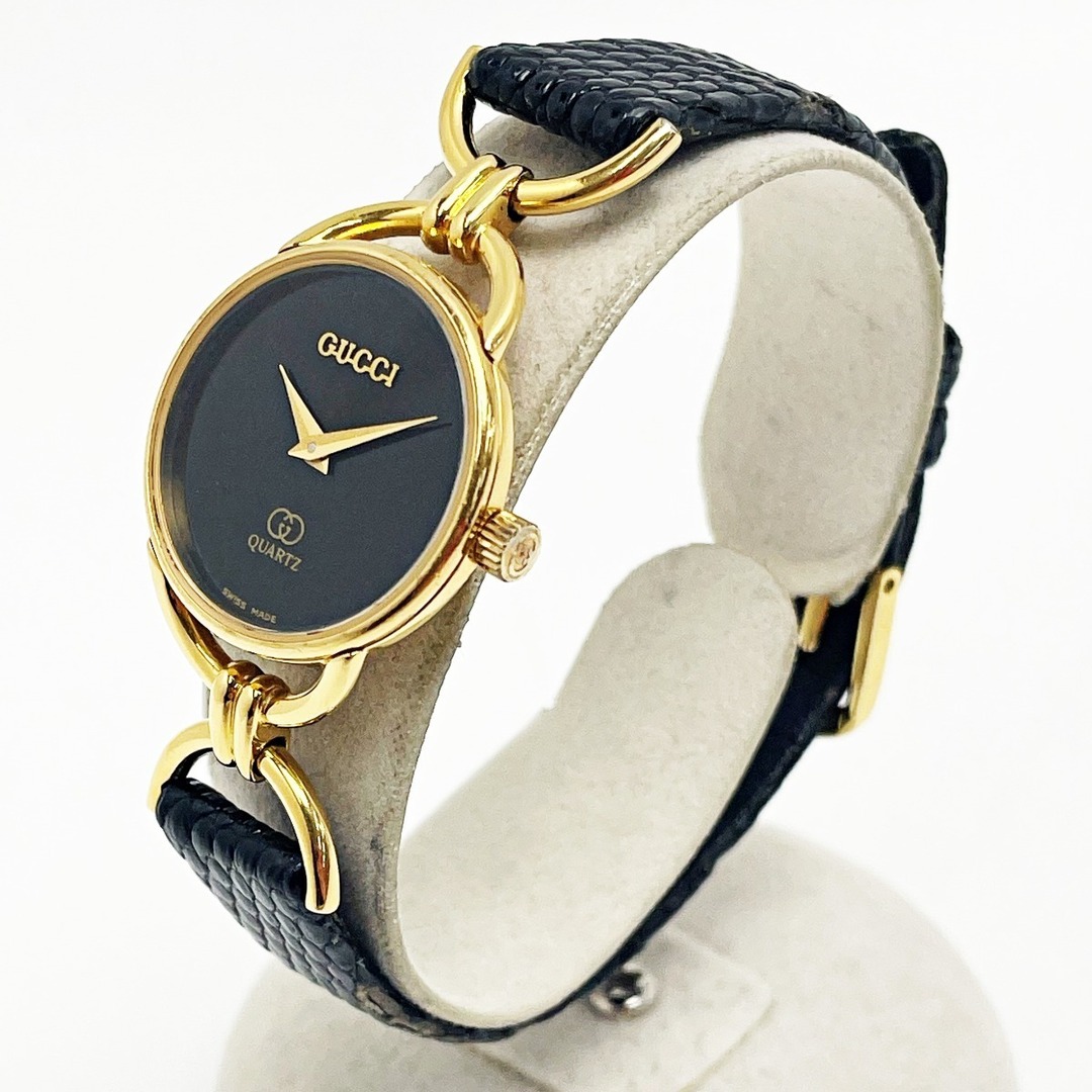 Gucci - GUCCI グッチ クォーツ 6000L ゴールド×ブラック 腕時計 