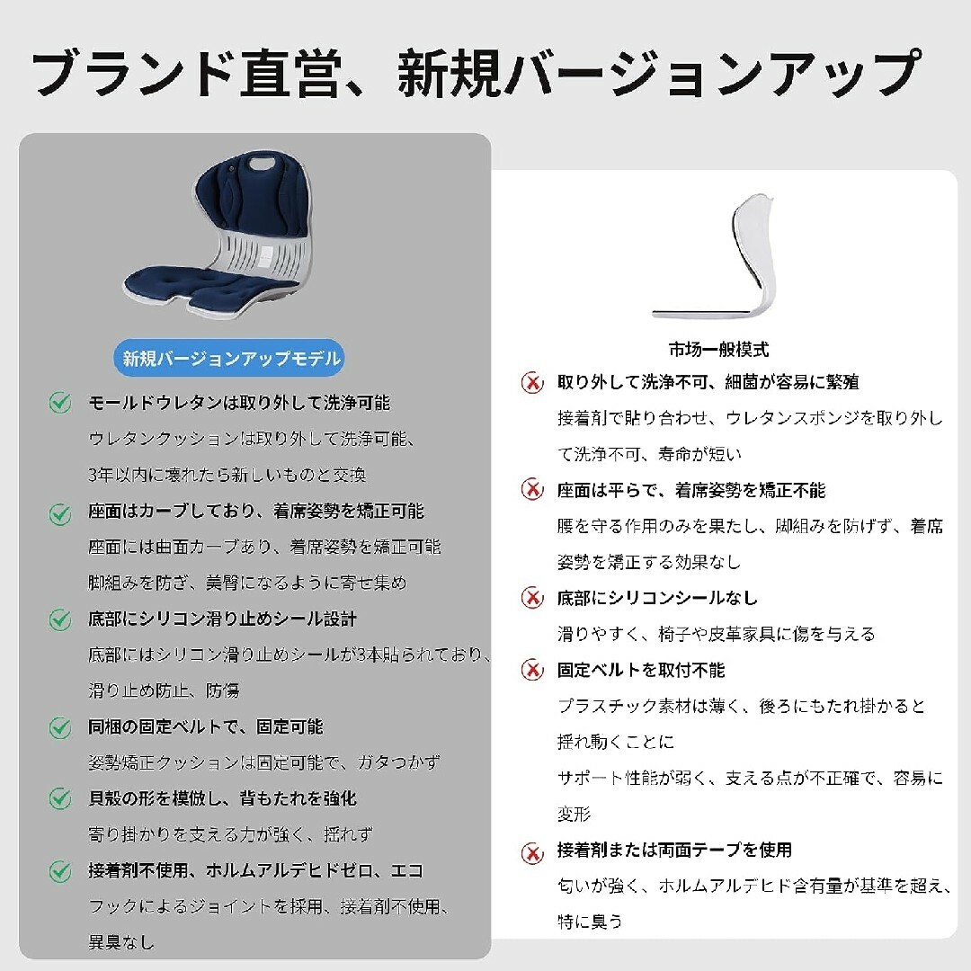《姿勢矯正 椅子》【日本ブランド】 姿勢サポートチェア ブルー 5