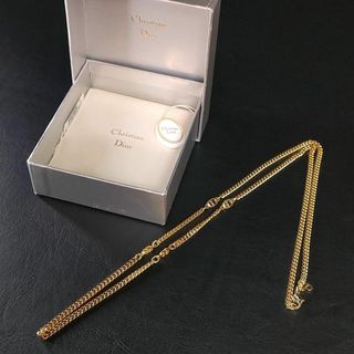 美品✨Christian Dior ロングチェーンネックレス CDロゴ シルバー