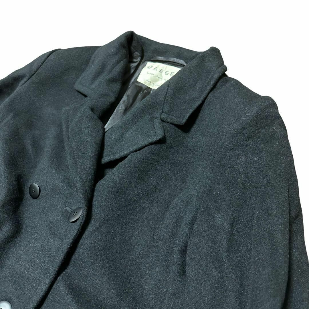 JAEGER イエガー ロングカシミヤピーコート ブラック サイズ10 L相当