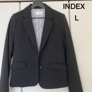 インデックス(INDEX)のINDEX レディース黒ジャケット　Lサイズ(テーラードジャケット)