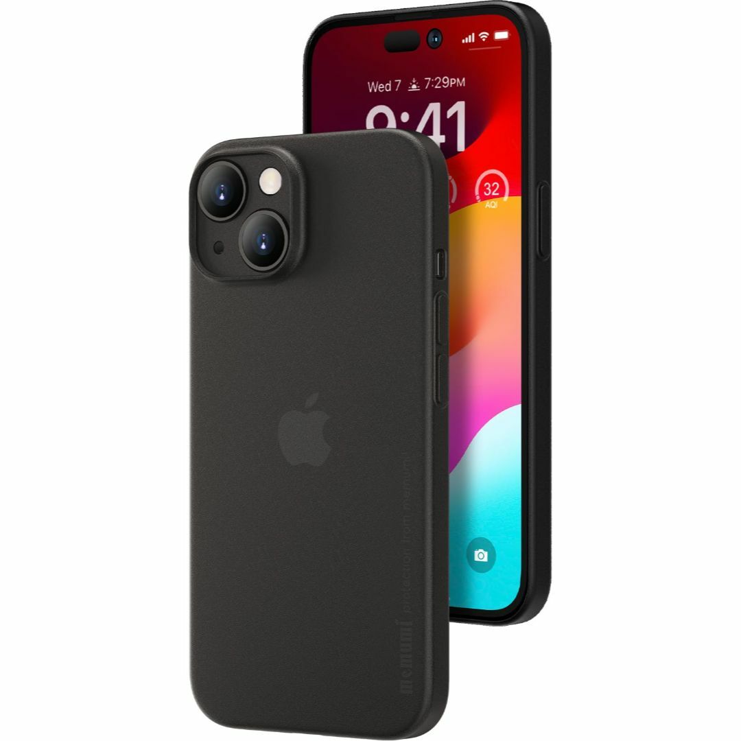 【色: マットブラック(半透明)】「0.3㎜極薄」iPhone 15対応ケース