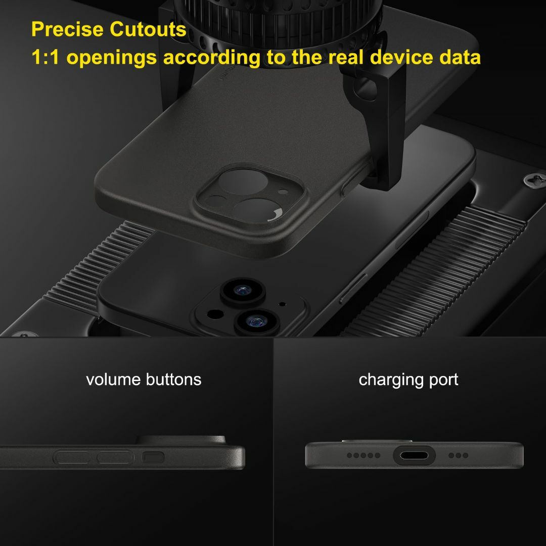 【色: マットブラック(半透明)】「0.3㎜極薄」iPhone 15対応ケース 1