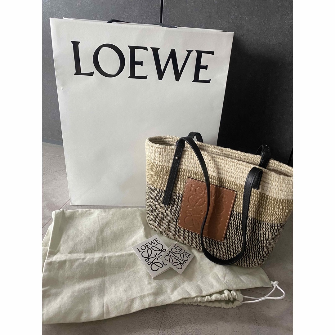 LOEWE スクエア バスケット かごバッグ スモール トートバッグ ブラック-