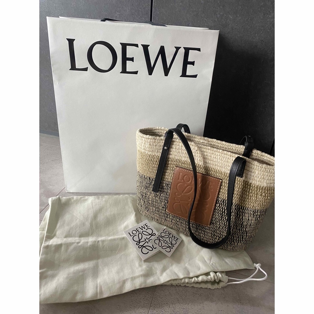 LOEWE スクエア バスケット かごバッグ スモール トートバッグ ブラック | フリマアプリ ラクマ