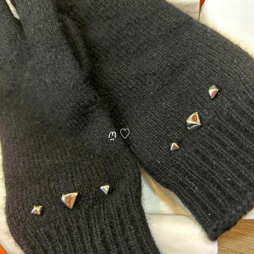 HERMES エルメス カシミヤグローブ ダーリン ニット手袋 S メドール