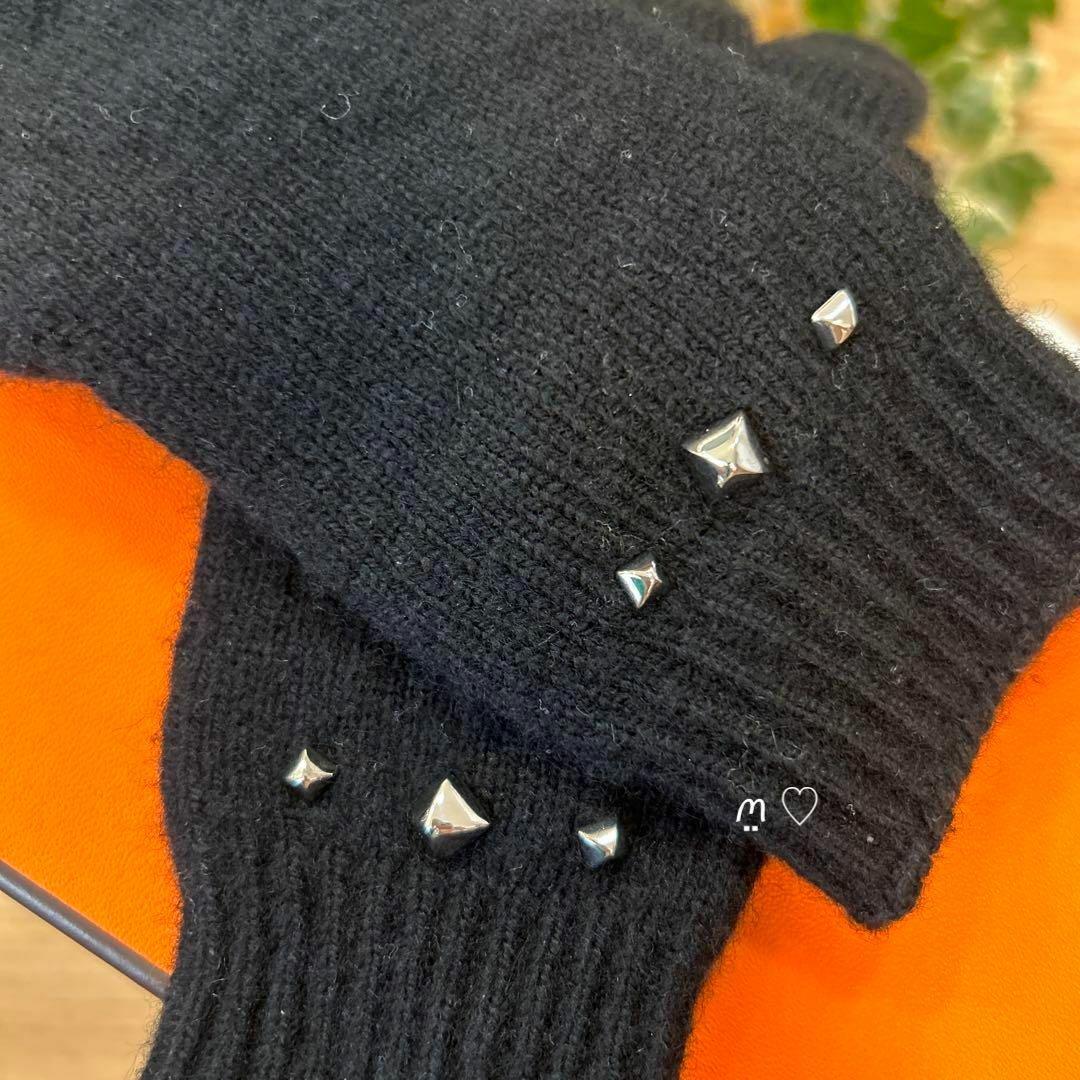 HERMES エルメス カシミヤグローブ ダーリン ニット手袋 S メドール