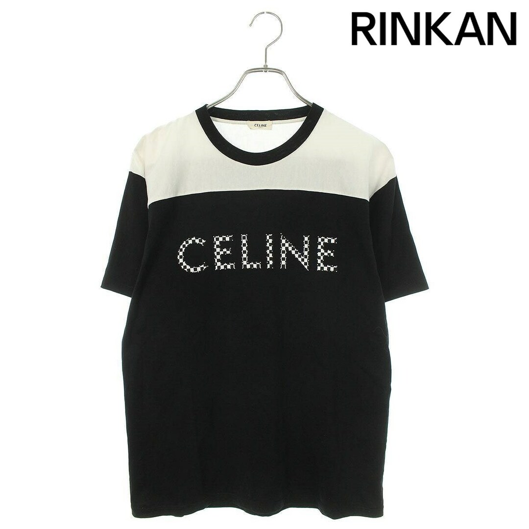 celine(セリーヌ)のセリーヌバイエディスリマン  21SS  2X839500O チェックプリントスタッズ付きバイカラールーズTシャツ メンズ XS メンズのトップス(Tシャツ/カットソー(半袖/袖なし))の商品写真